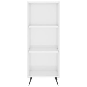 Bokhylla vit högglans 34,5x32,5x90 cm konstruerat trä