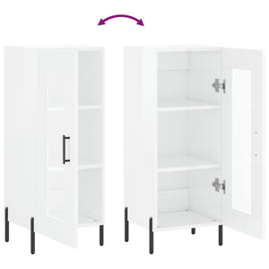 Skåp vit högglans 34,5x34x90 cm konstruerat trä