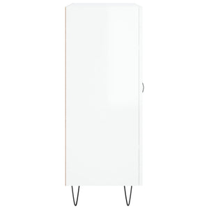 Skänk vit högglans 69,5x34x90 cm konstruerat trä