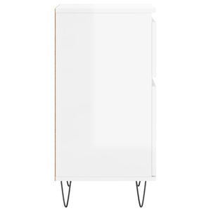 Byråer 2 st vit högglans 40x35x70 cm konstruerat trä