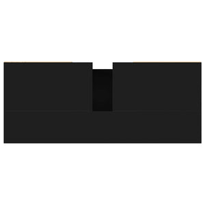 Badrumsskåp svart 80x33x60 cm konstruerat trä