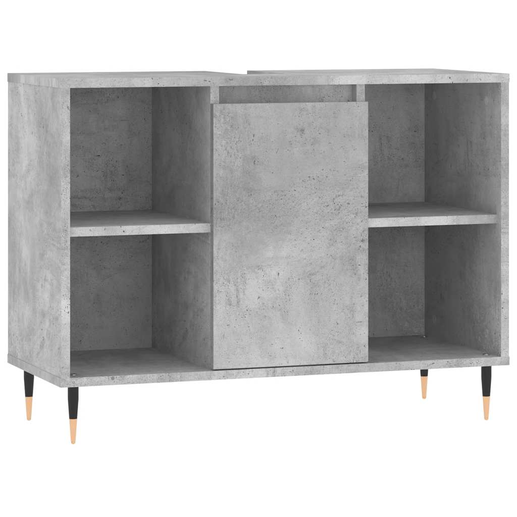 Badrumsskåp betonggrå 80x33x60 cm konstruerat trä