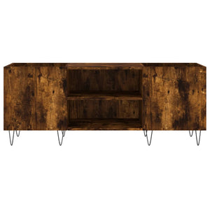 Stereobänk rökfärgad ek 121x38x48 cm konstruerat trä