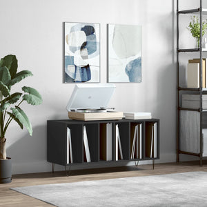 Stereobänk svart 100x38x48 cm konstruerat trä