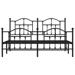 Sängram utan madrass med fotgavel metall svart 160x200 cm