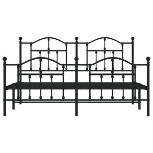 Sängram utan madrass med fotgavel metall svart 180x200 cm