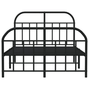 Sängram med huvudgavel och fotgavel svart metall 120x200 cm