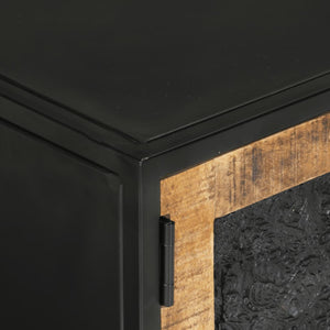 Tv-bänk 110x30x40 cm massivt mangoträ och järn