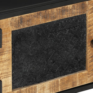 Tv-bänk 110x30x40 cm massivt mangoträ och järn