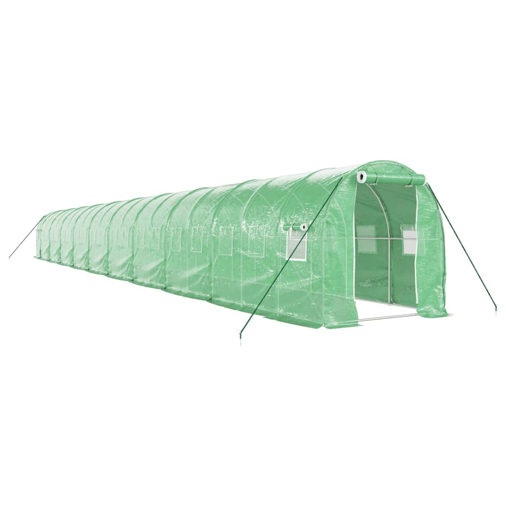 Växthus med stålram grön 40 m² 20x2x2 m