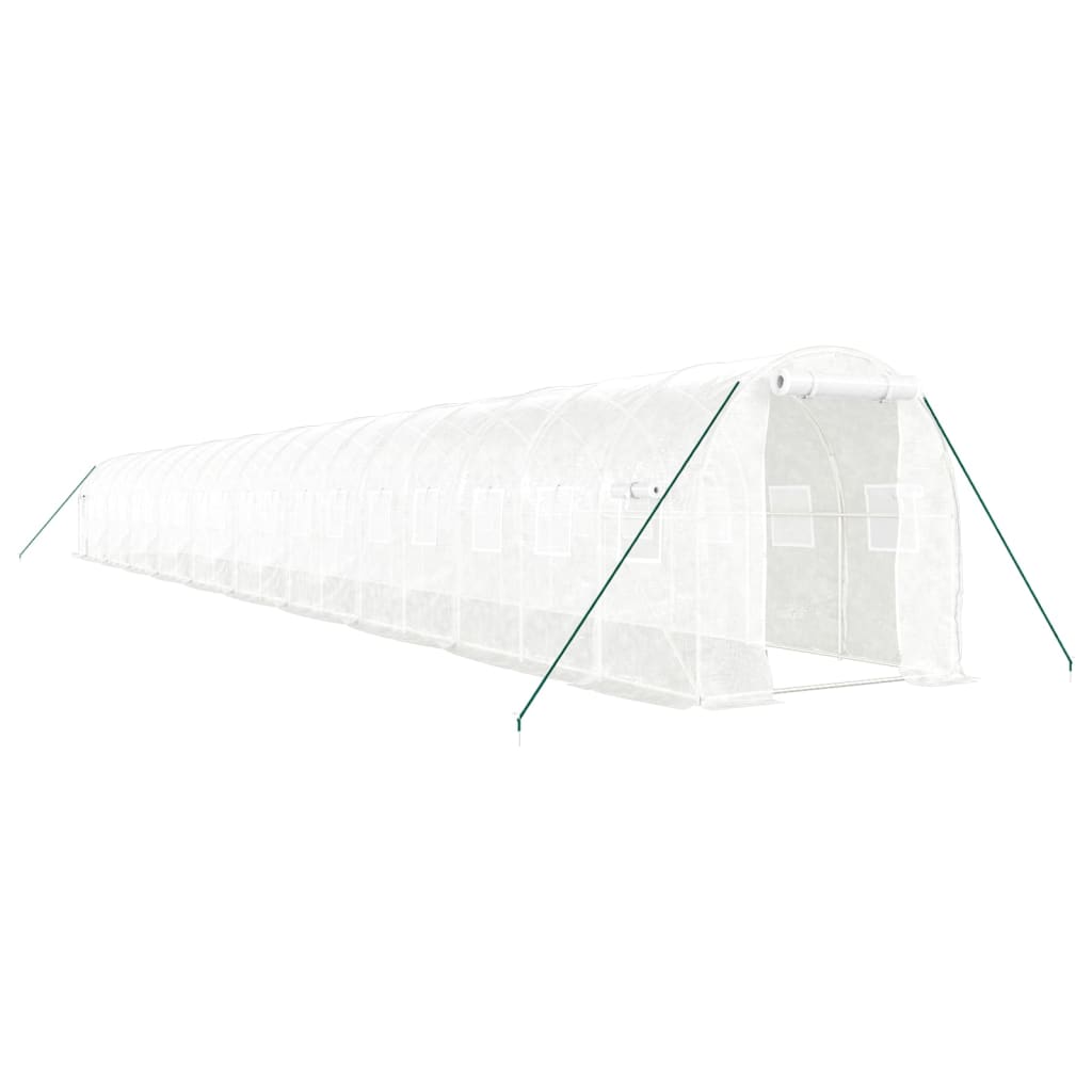 Växthus med stålram vit 40 m² 20x2x2 m
