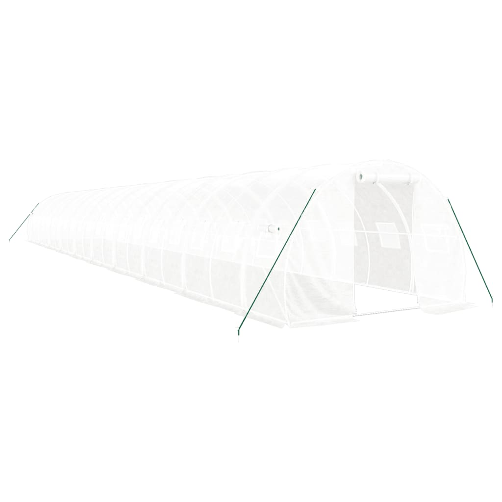 Växthus med stålram vit 60 m² 20x3x2 m