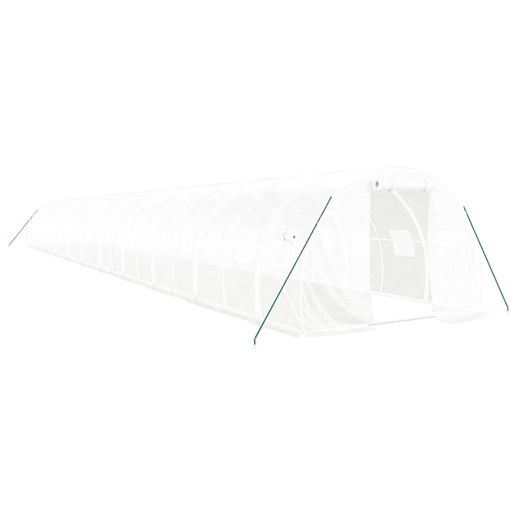 Växthus med stålram vit 66 m² 22x3x2 m
