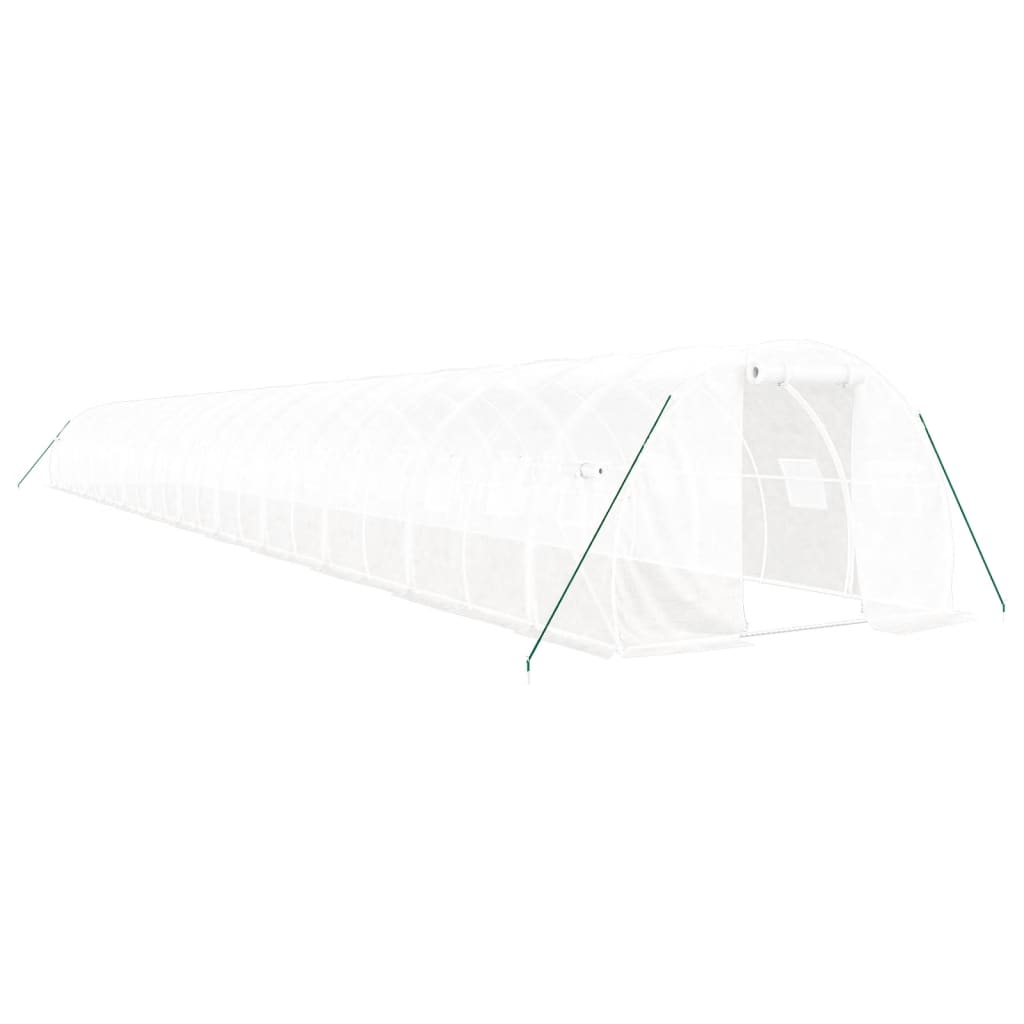 Växthus med stålram vit 72 m² 24x3x2 m