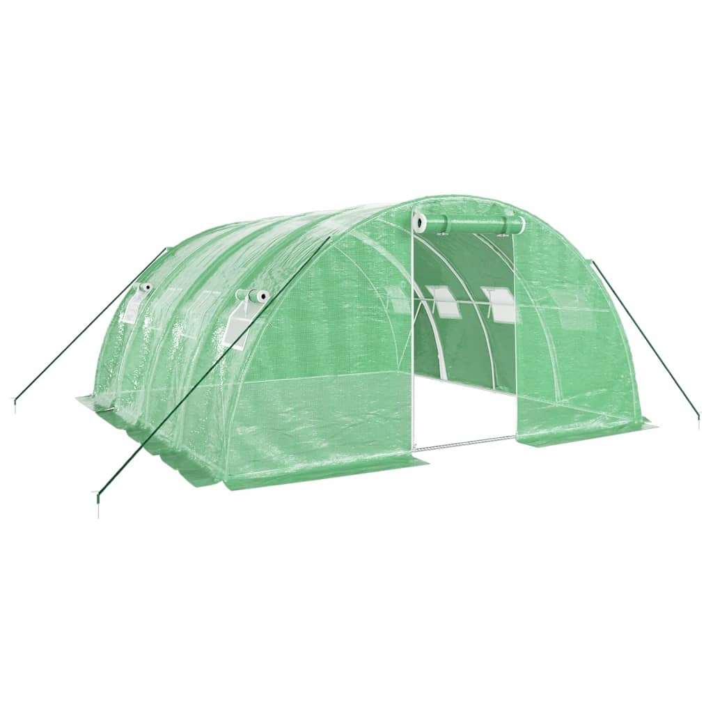 Växthus med stålram grön 16 m² 4x4x2 m