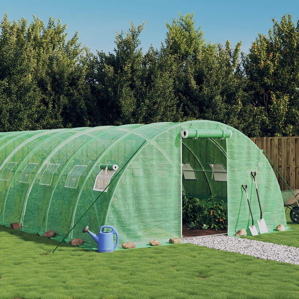 Växthus med stålram grön 24 m² 6x4x2 m