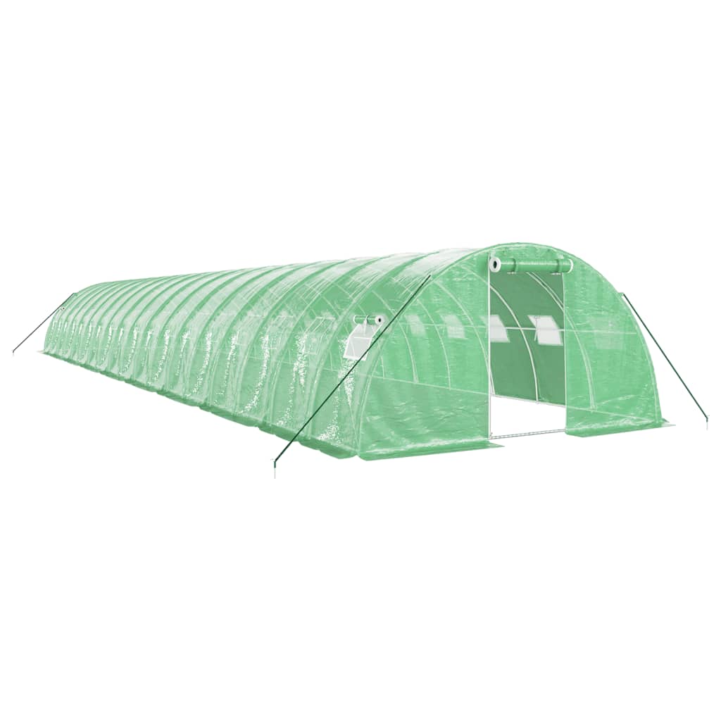 Växthus med stålram grön 72 m² 18x4x2 m