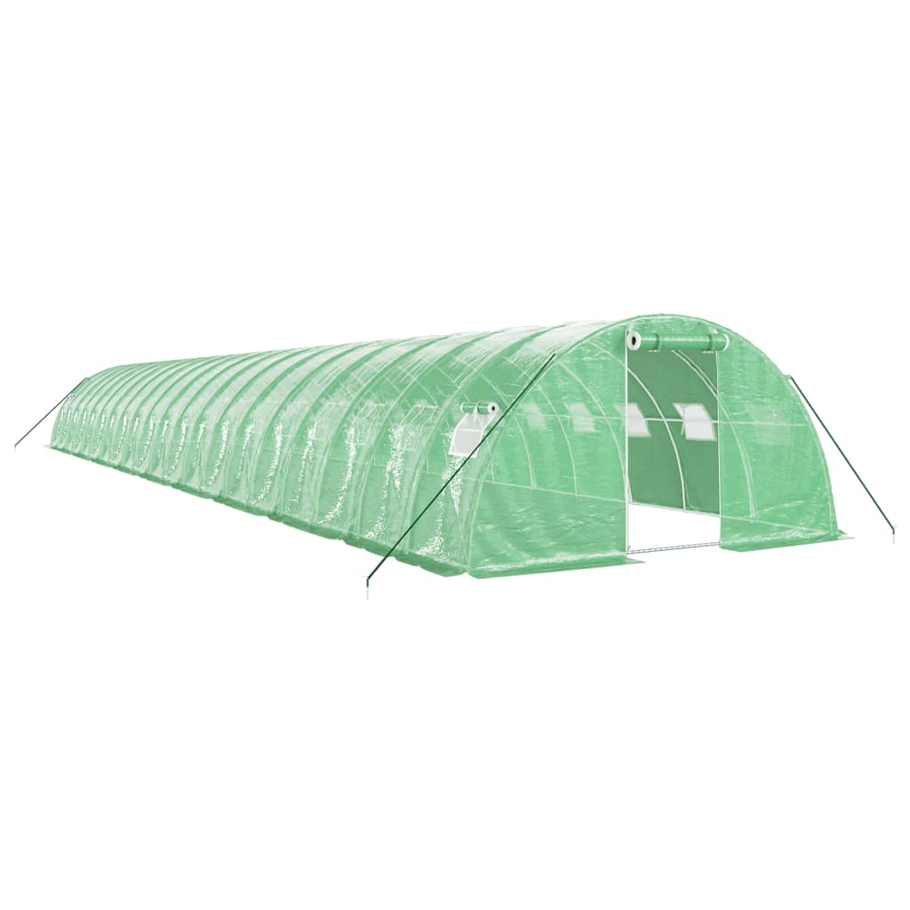 Växthus med stålram grön 80 m² 20x4x2 m