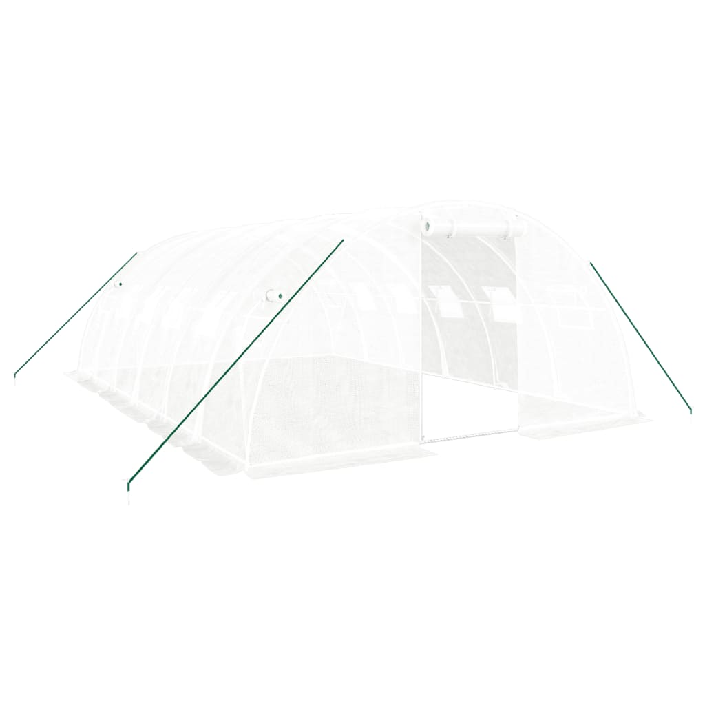 Växthus med stålram vit 24 m² 6x4x2 m