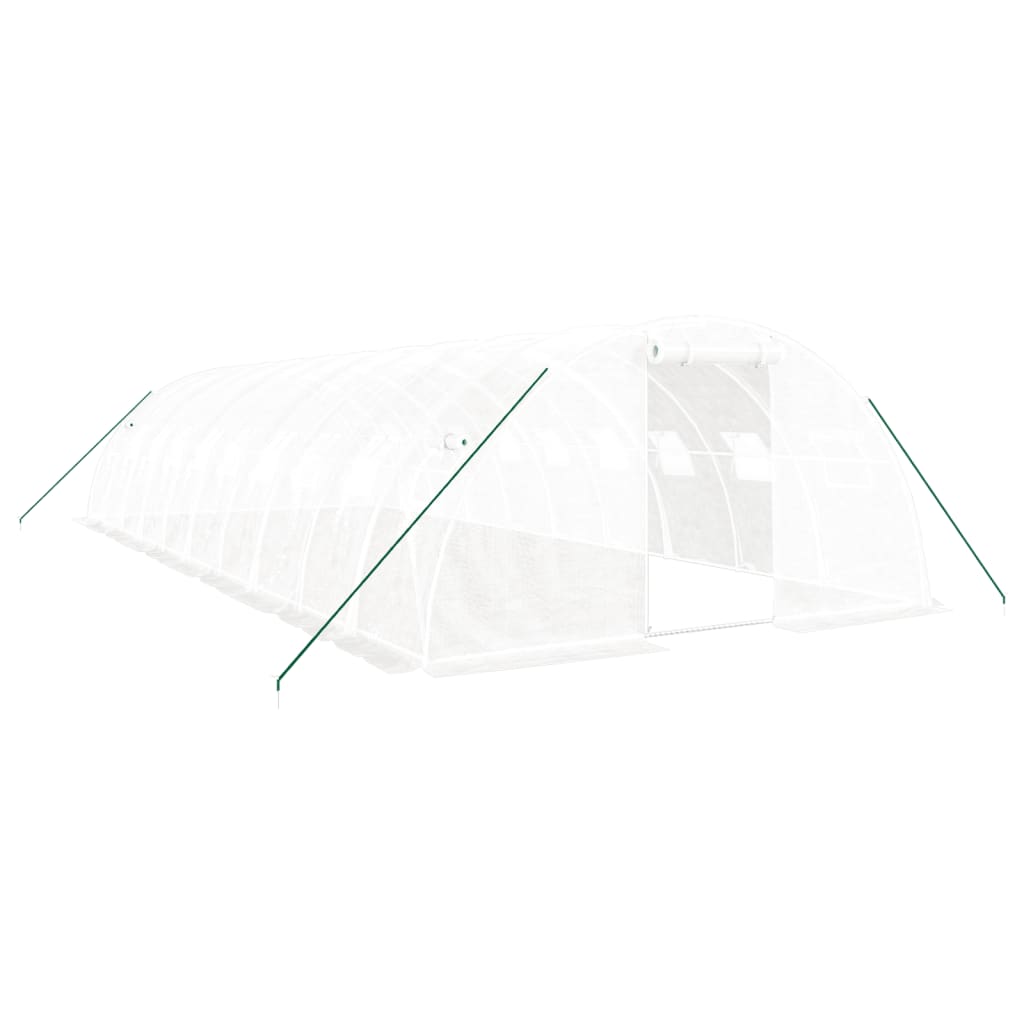 Växthus med stålram vit 40 m² 10x4x2 m