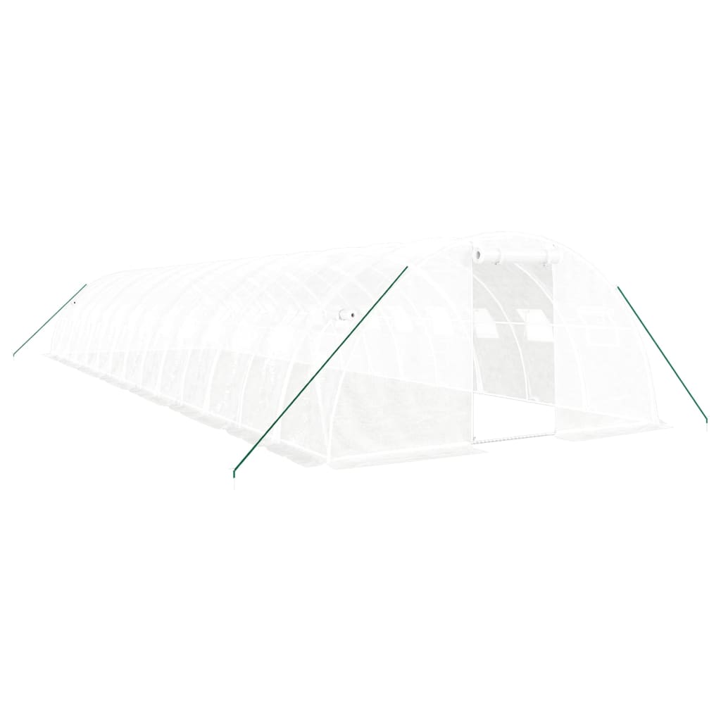 Växthus med stålram vit 56 m² 14x4x2 m