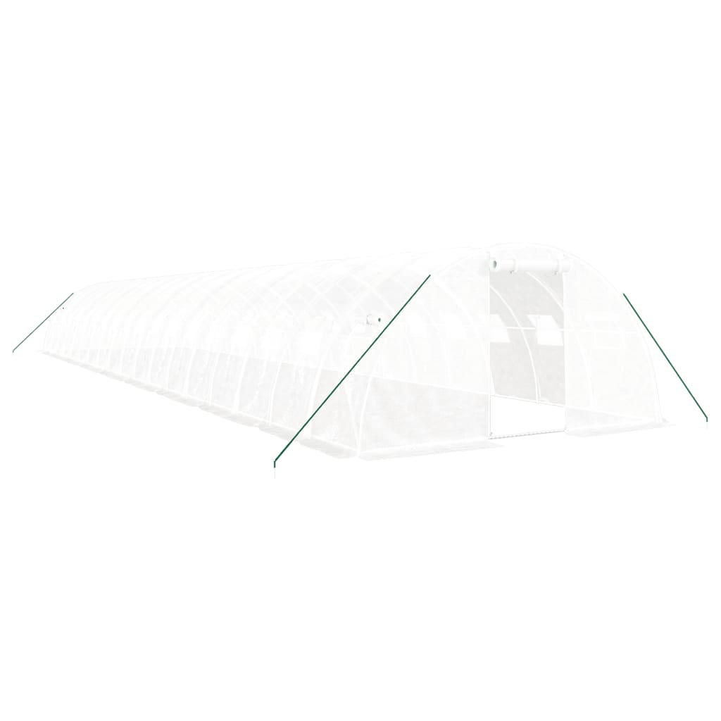 Växthus med stålram vit 72 m² 18x4x2 m