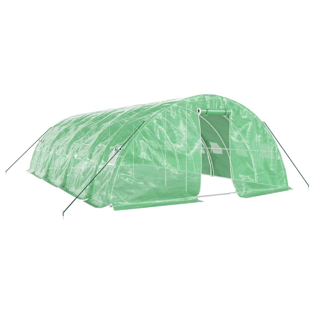 Växthus med stålram grön 40 m² 8x5x2,3 m