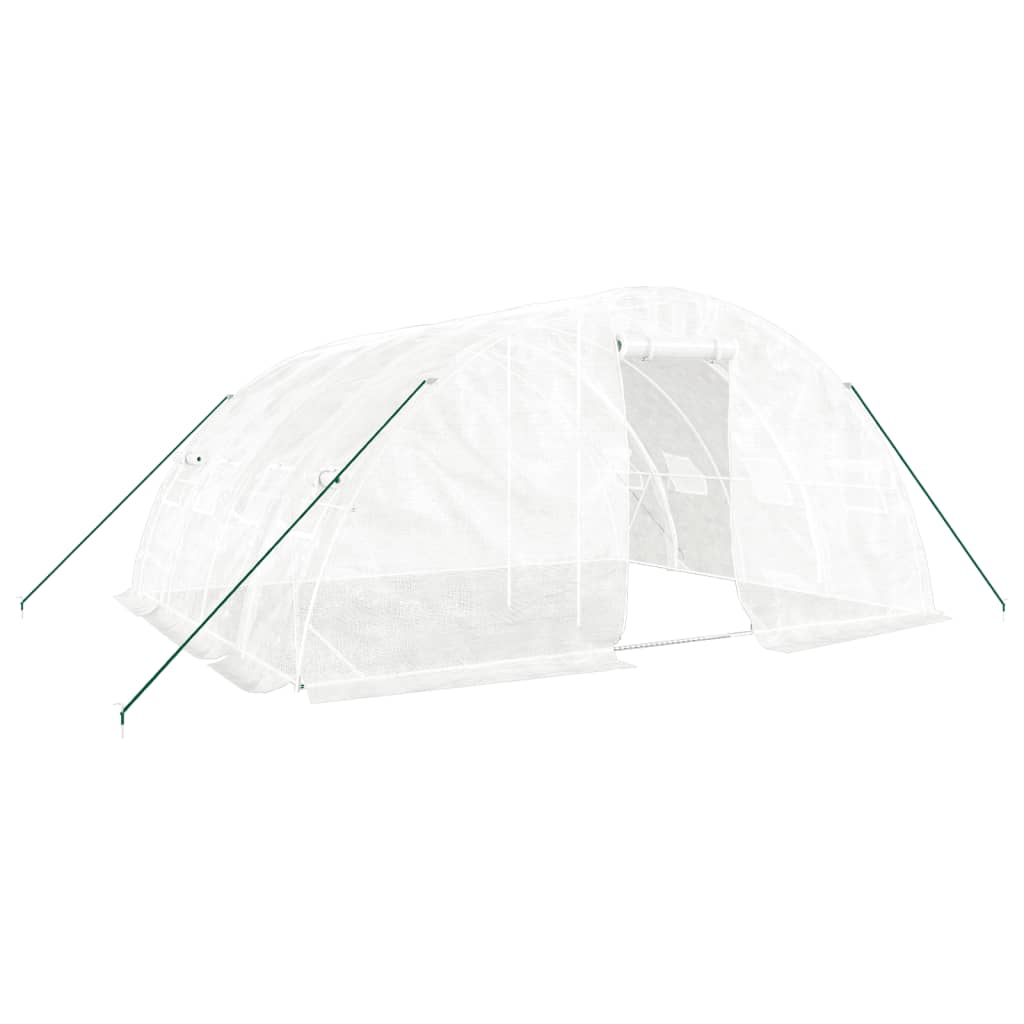 Växthus med stålram vit 20 m² 5x4x2,3 m