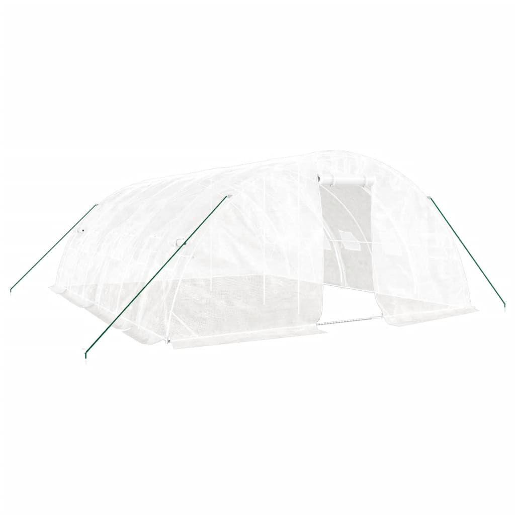 Växthus med stålram vit 30 m² 6x5x2,3 m
