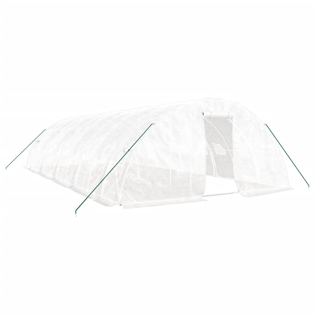 Växthus med stålram vit 50 m² 10x5x2,3 m