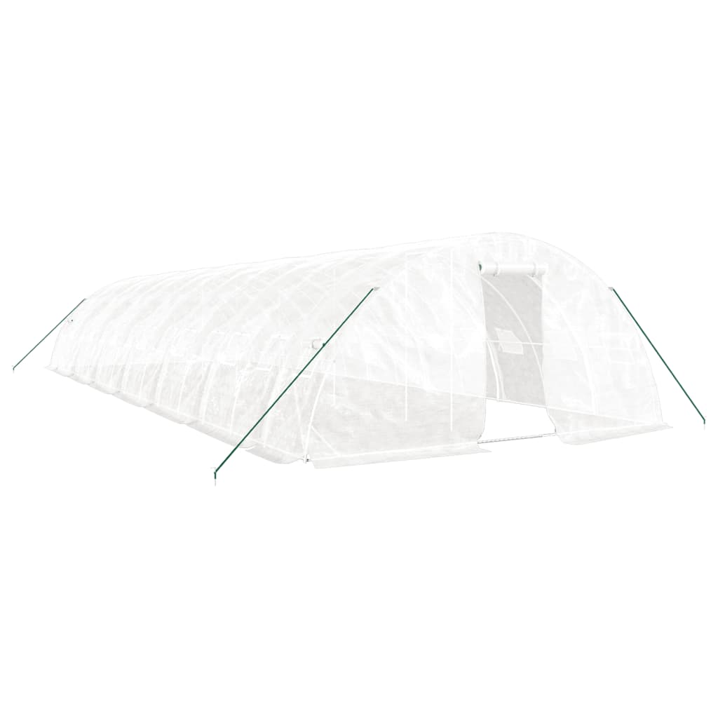 Växthus med stålram vit 70 m² 14x5x2,3 m