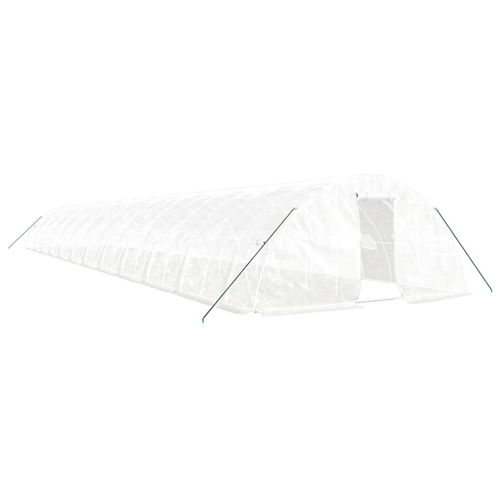 Växthus med stålram vit 120 m² 24x5x2,3 m