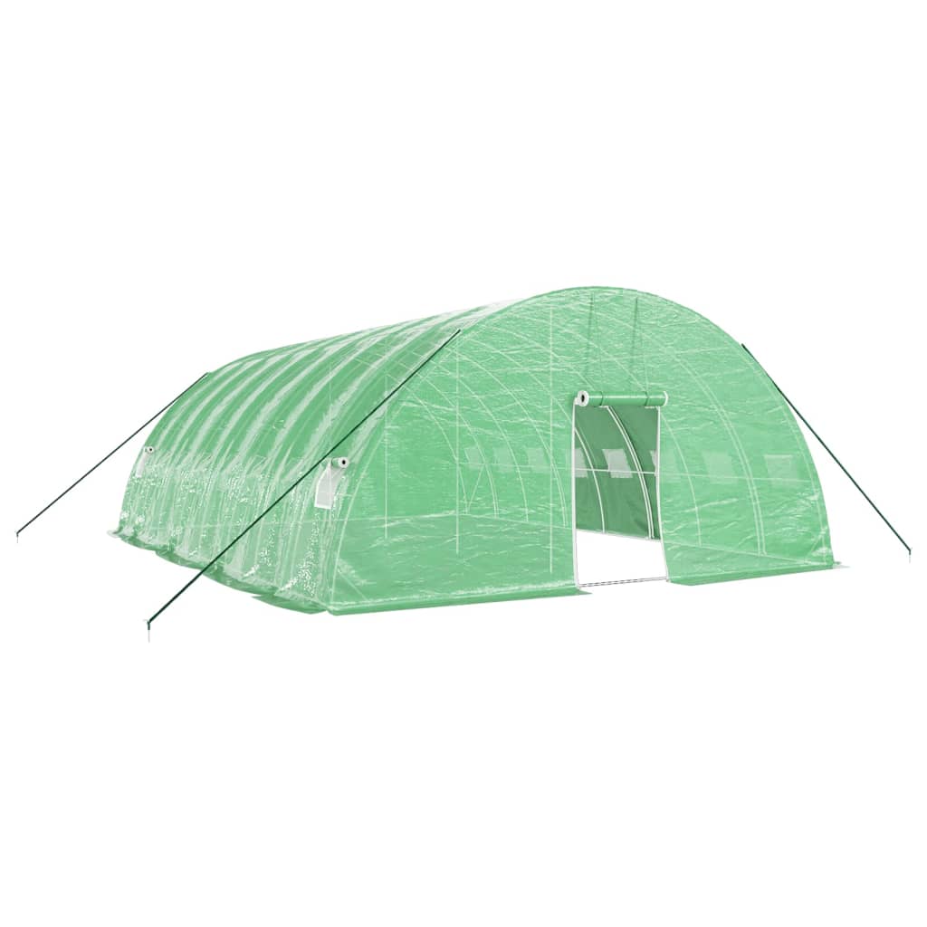 Växthus med stålram grön 48 m² 8x6x2,85 m