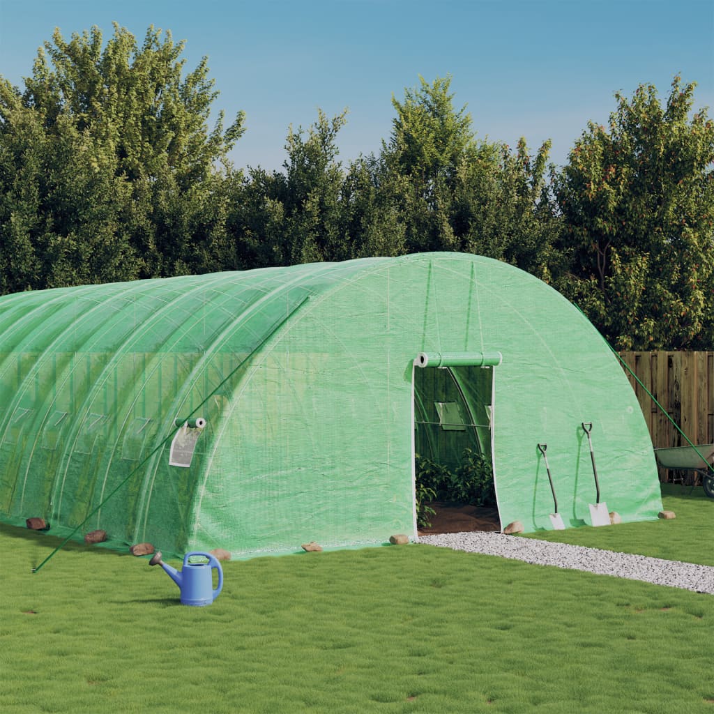 Växthus med stålram grön 60 m² 10x6x2,85 m