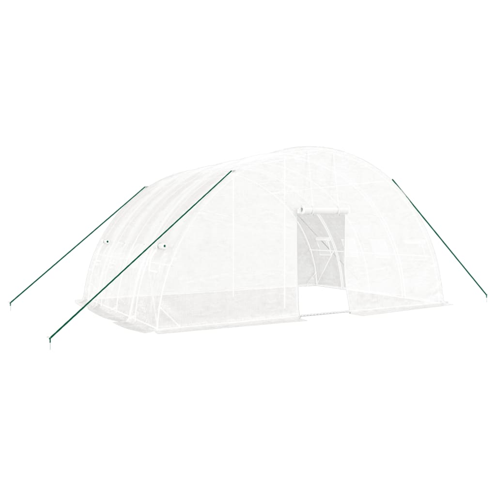 Växthus med stålram vit 24 m² 6x4x2,85 m