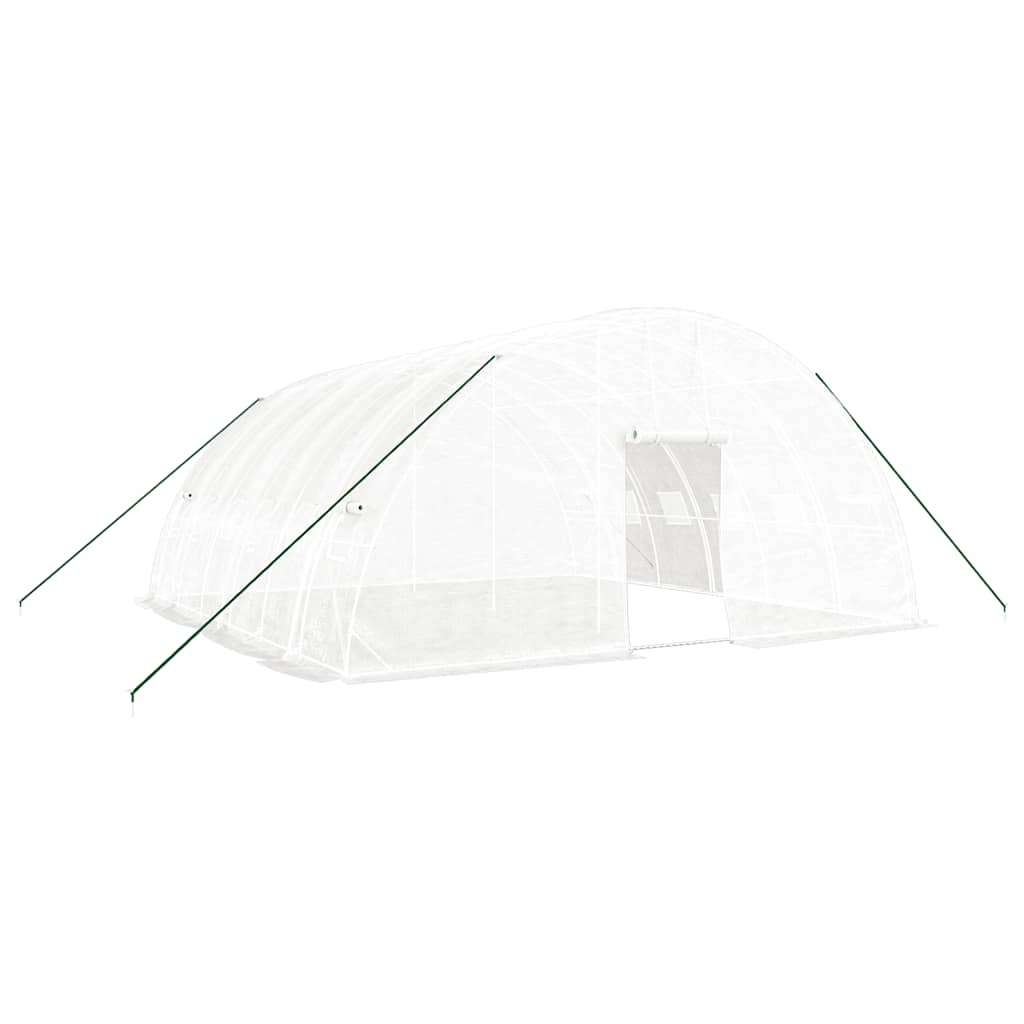 Växthus med stålram vit 36 m² 6x6x2,85 m