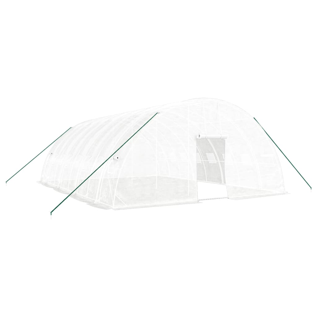 Växthus med stålram vit 48 m² 8x6x2,85 m