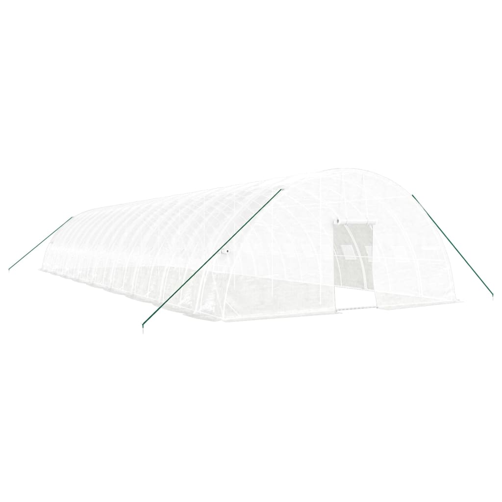 Växthus med stålram vit 108 m² 18x6x2,85 m