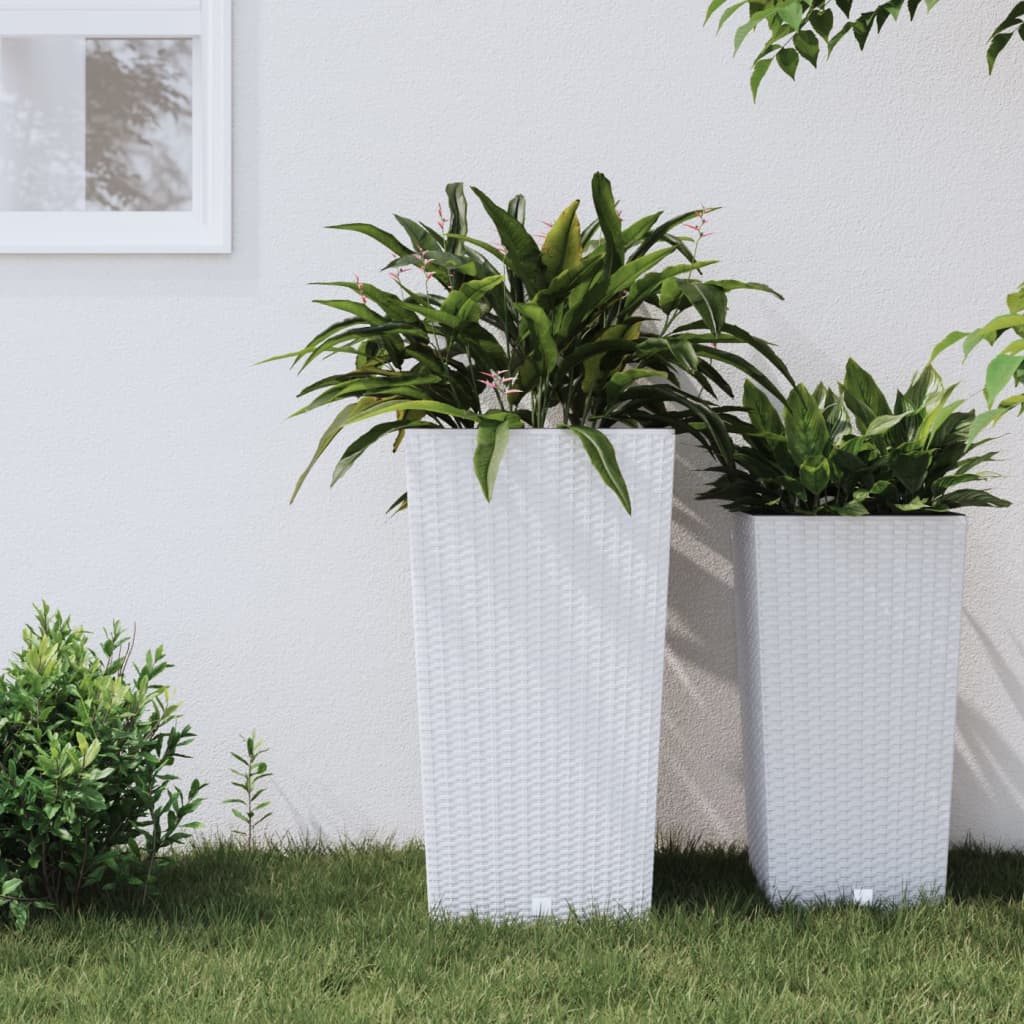 Blomkruka med avtagbar insida vit 21/49 L PP-rotting