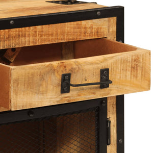 Skänk 80x31x66 cm massivt grovt mangoträ och metall