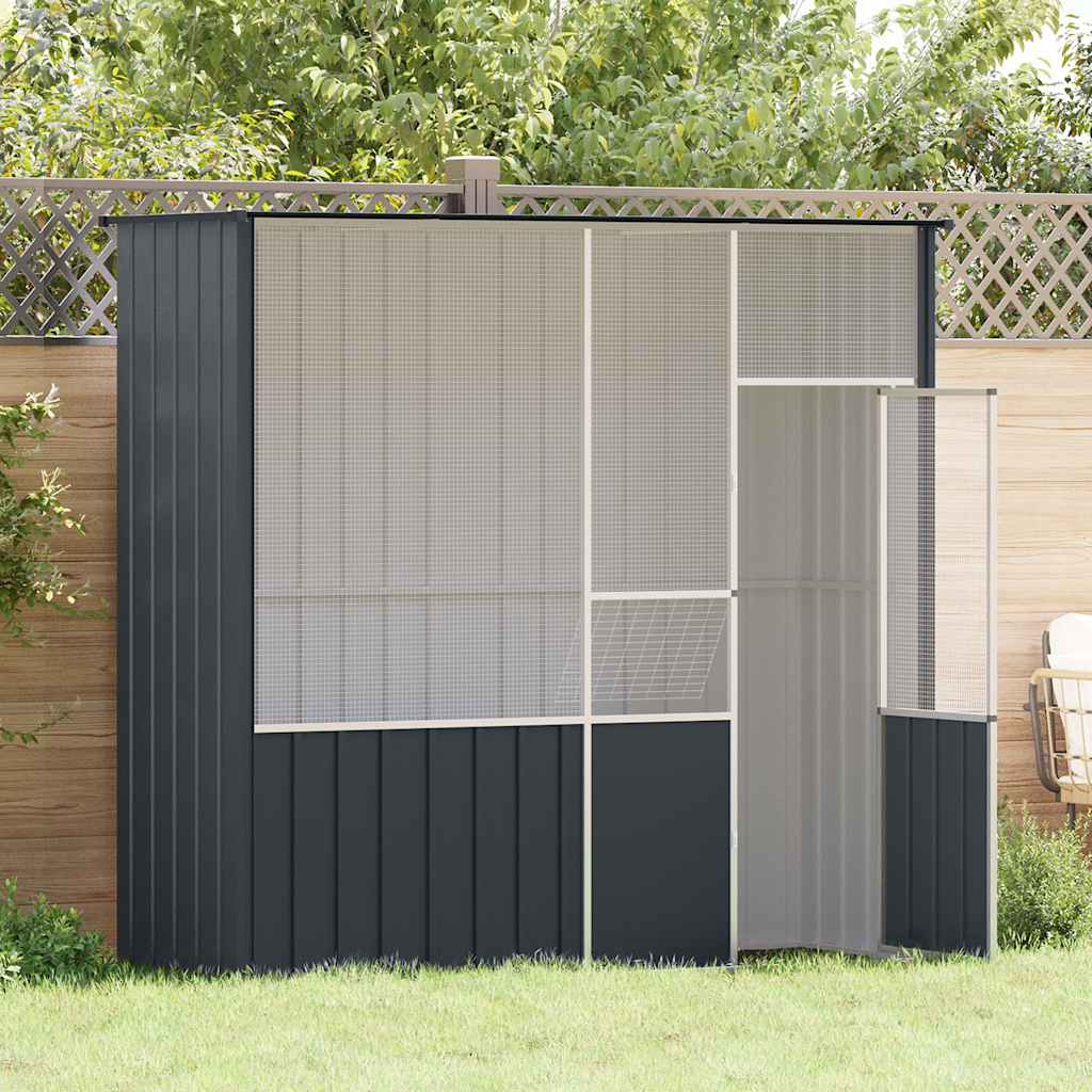 Fågelbur antracit 215x78x200 cm galvaniserat stål