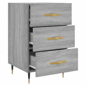 Sängbord grå sonoma-ek 40x40x66 cm konstruerat trä