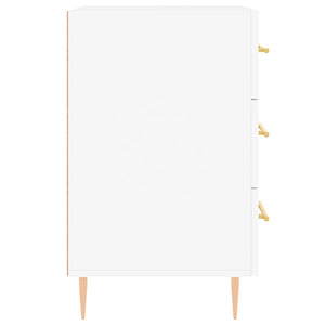 Sängbord vit 40x40x66 cm konstruerat trä