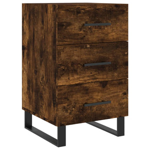 Sängbord rökfärgad ek 40x40x66 cm konstruerat trä