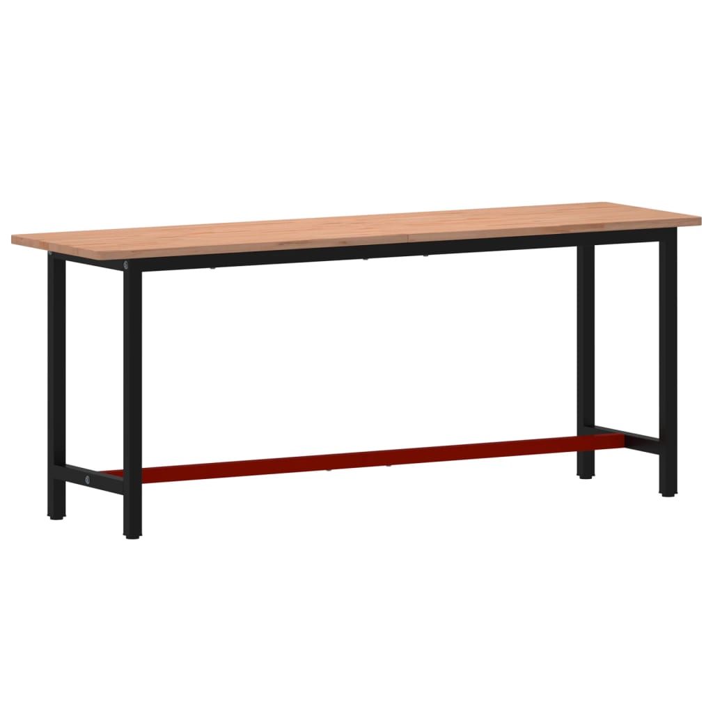 Arbetsbänk 200x55x81,5 cm massivt bokträ och metall