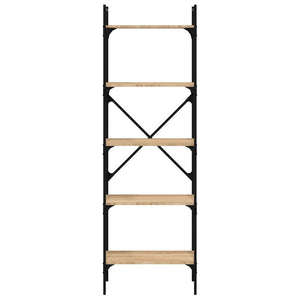 Bokhylla 5 hyllplan sonoma-ek 56x31,5x174 cm konstruerat trä