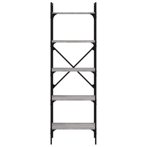 Bokhylla 5 hyllplan grå sonoma 56x31,5x174 cm konstruerat trä