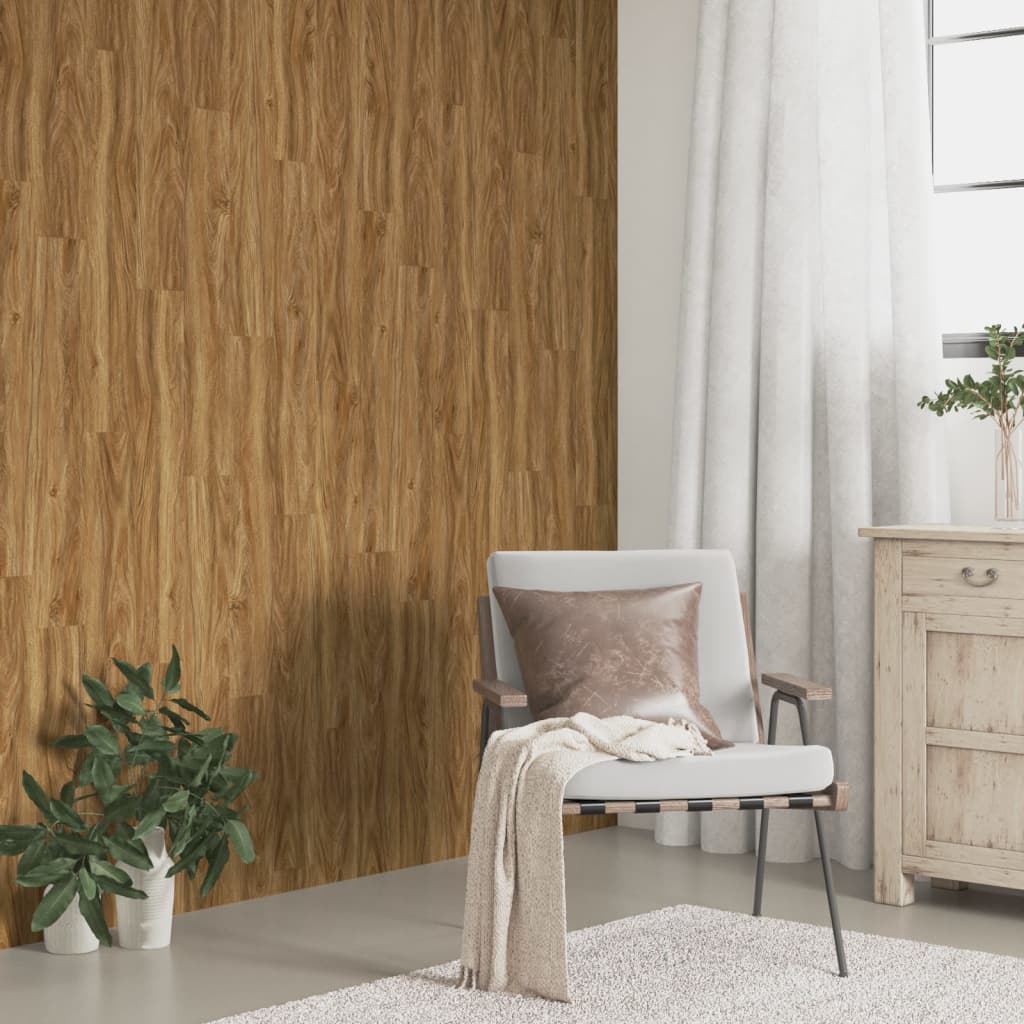 Väggpaneler träimitation brun PVC 4,12 m²