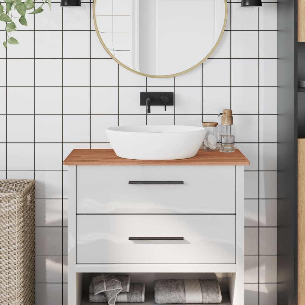 Bänkskiva för badrum 80x40x1,5 cm massivt bokträ