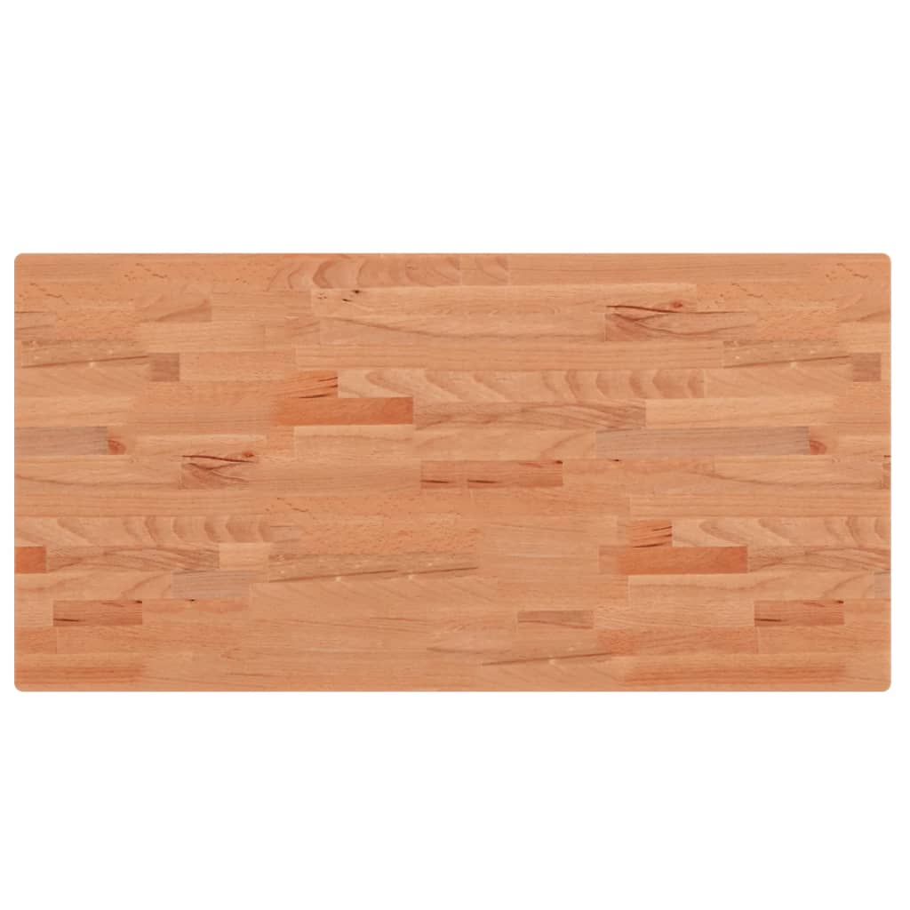Bänkskiva för badrum 100x50x2,5 cm massivt bokträ